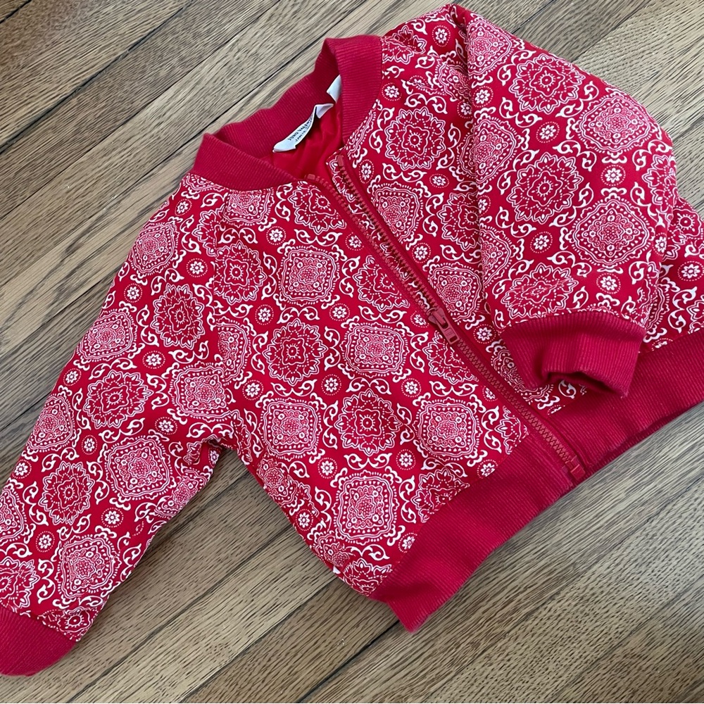 Juno Valentine Janie & Jack red bomber jacket 12-18 months
